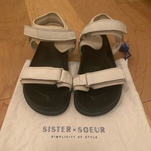 Black and white sandels size 37